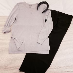 H&M Long Sleeve Silver Top